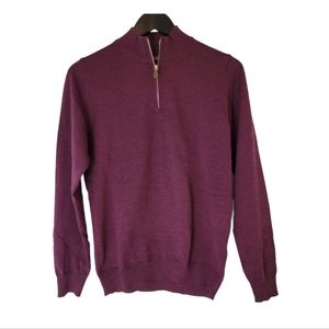 Stenströms men's merino wool quarter zip sweater